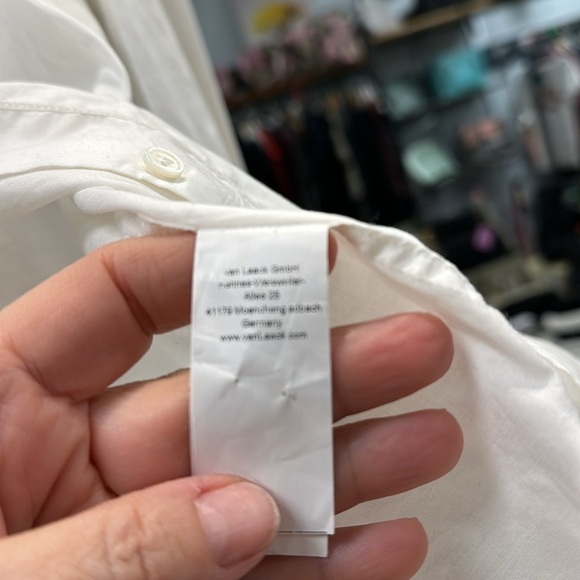 VAN LAACK Button-down embroidered blouse/shirtwhite 100% cotton size 4 - Picture 10 of 13